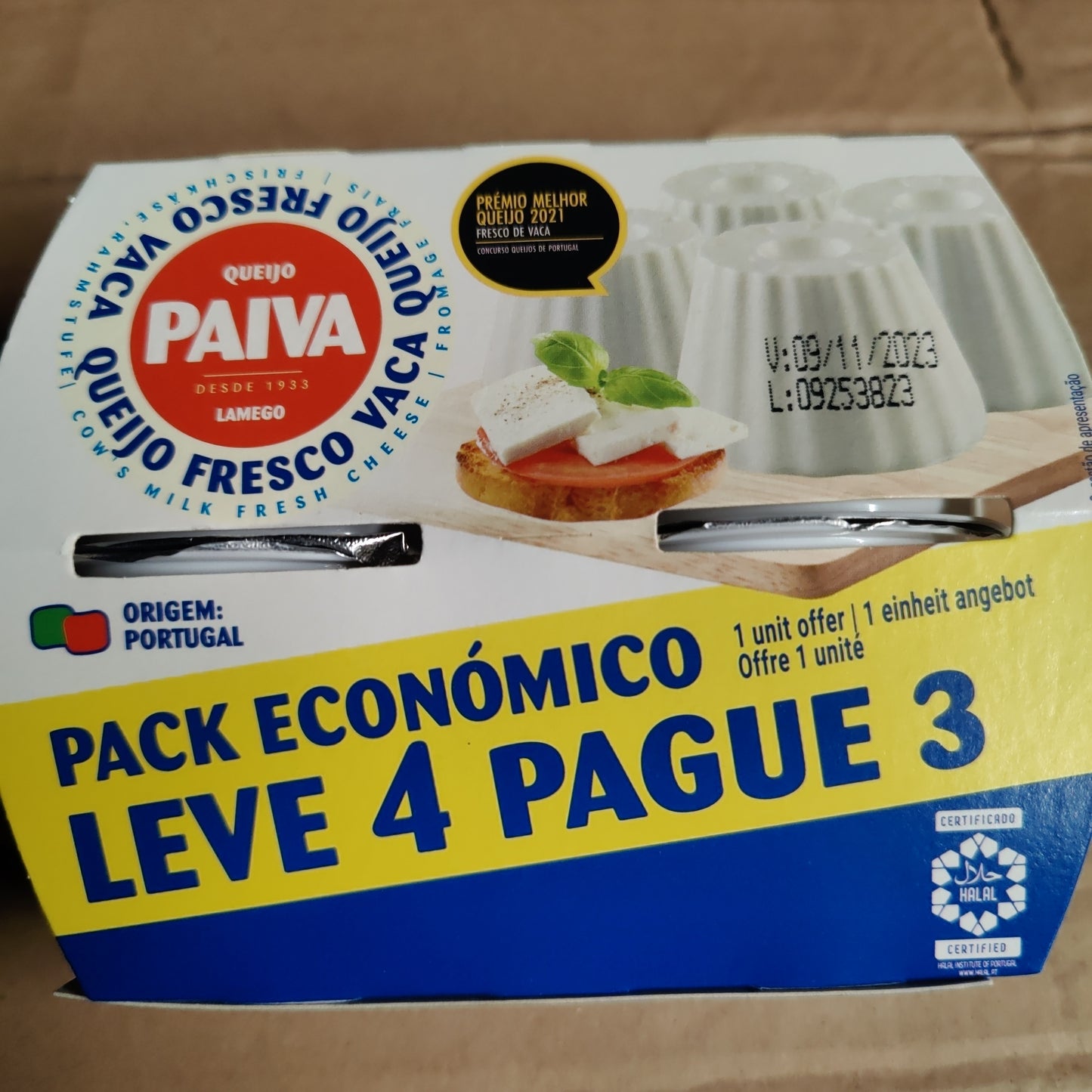 Queijo Fresco 4x62,5gr - Paiva