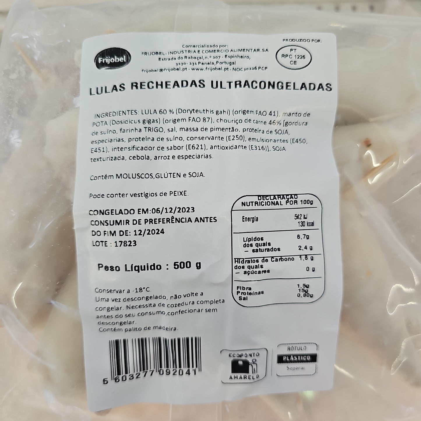 Lula Recheada Saco de 500gr - Frijobel