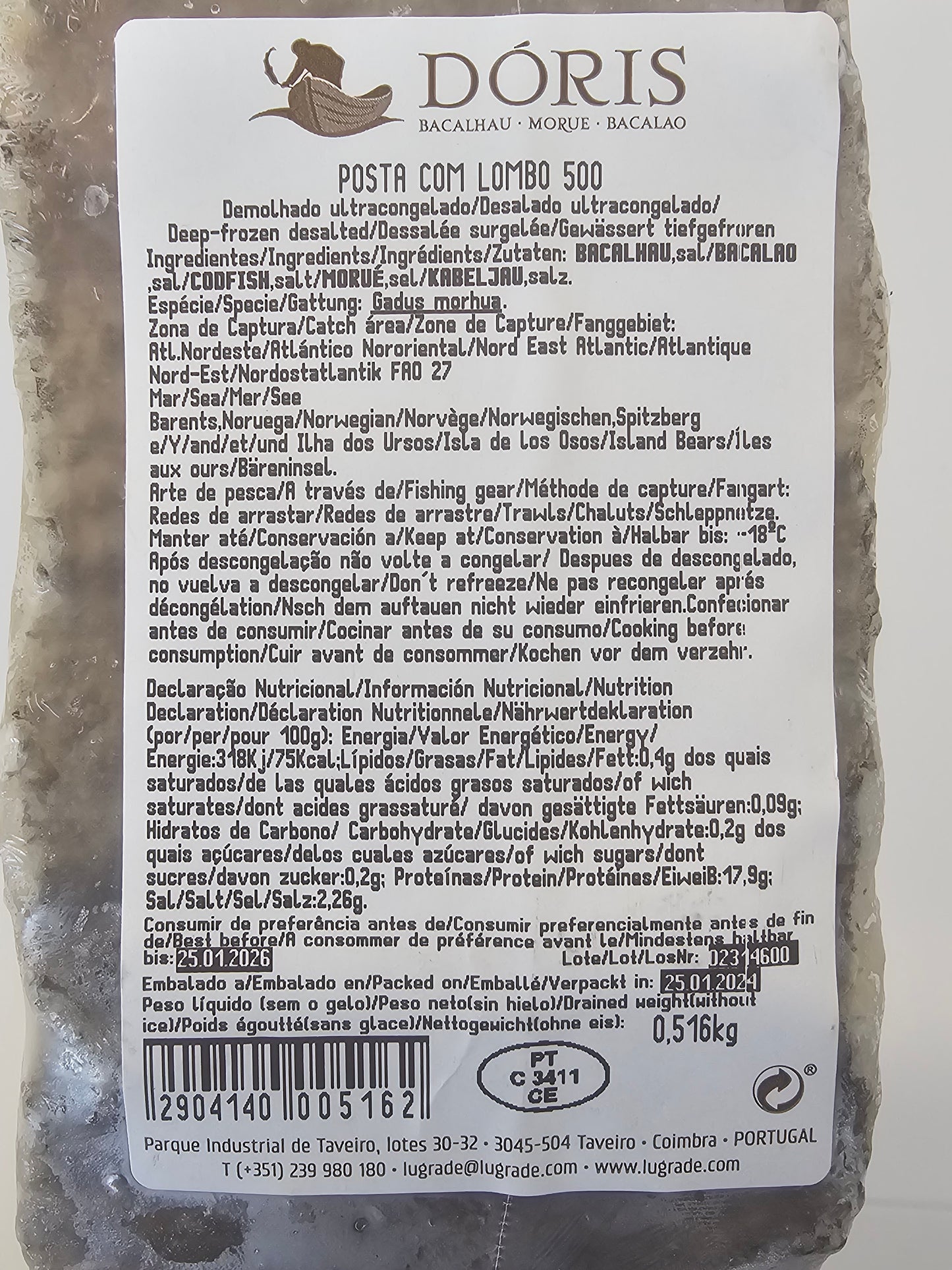 Bacalhau Posta Congelado