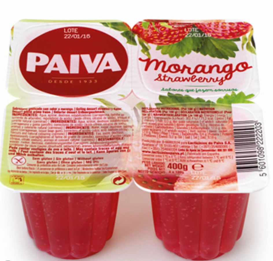 Gelitina Paiva Morango 4x100gr