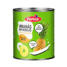 Rodelas de Ananás em sumo Natural 1kg - Ferbar