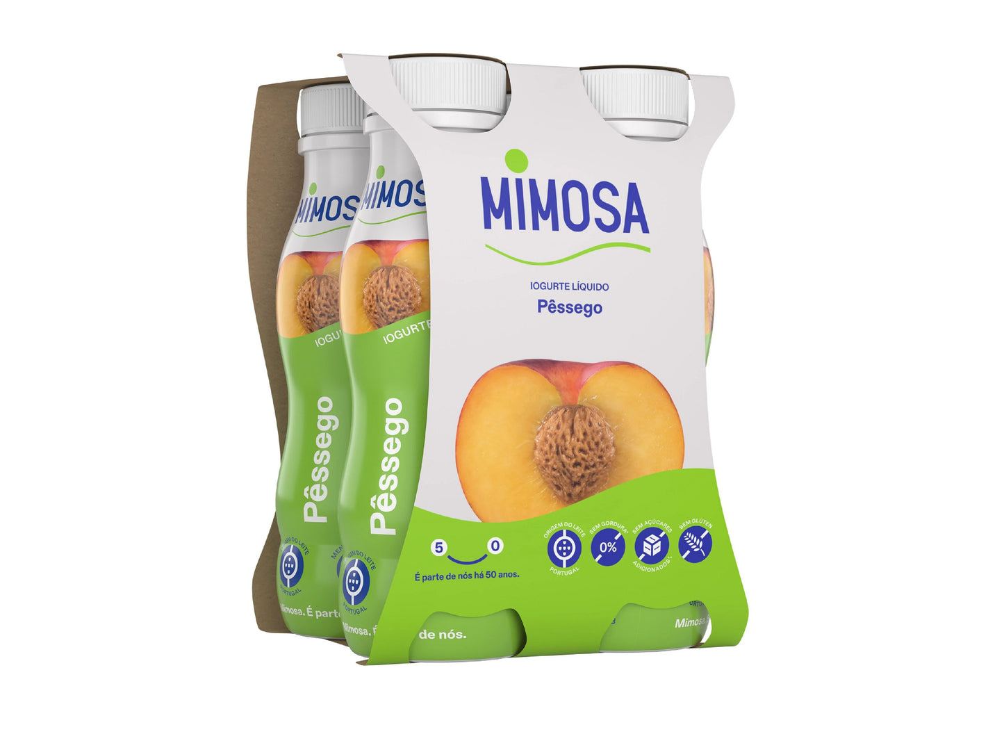 Iogurte Liquido Pessego 4x151ml - Mimosa