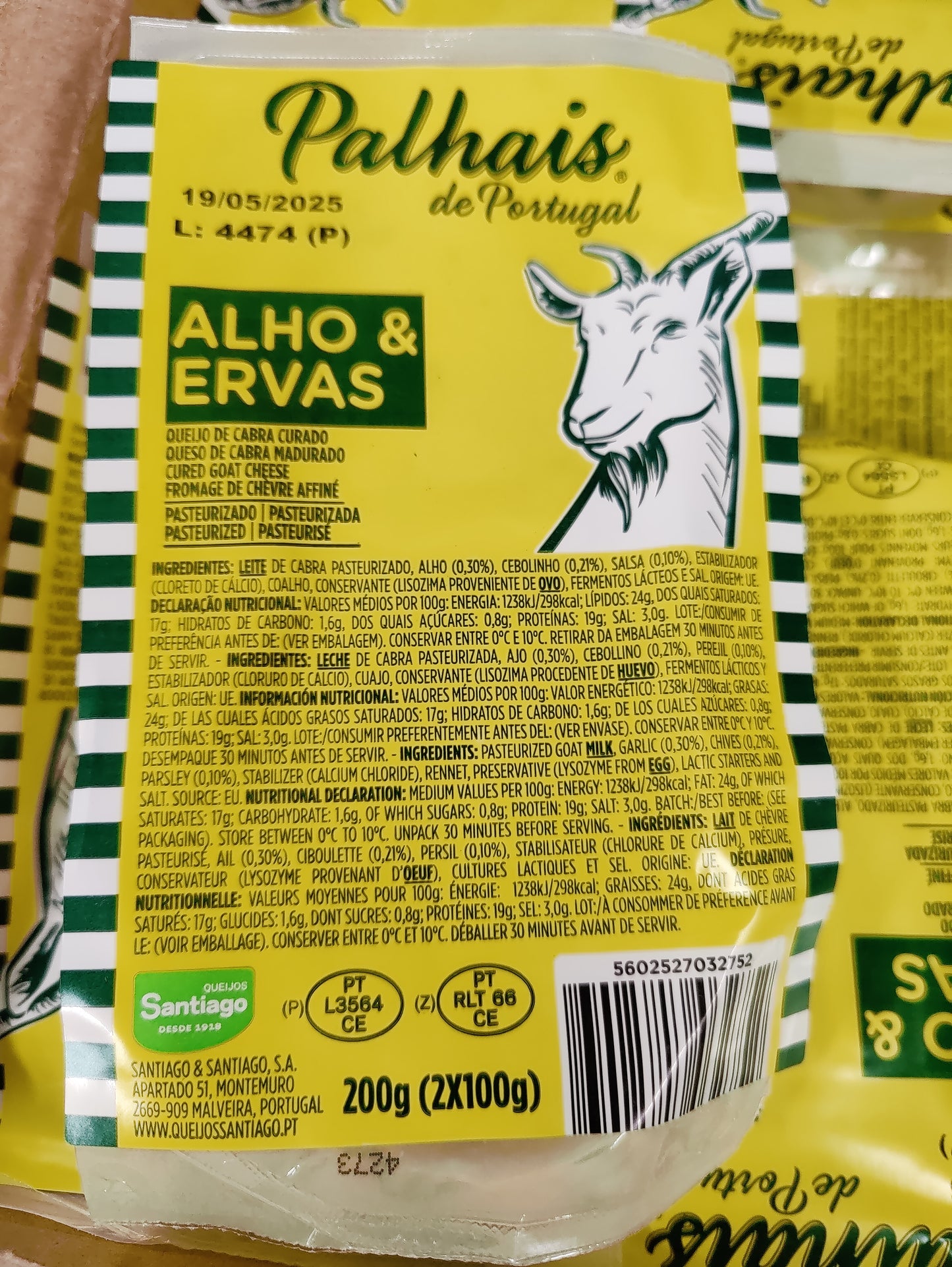 Queijo de Cabra Alho e Ervas 2x100gr - Palhais