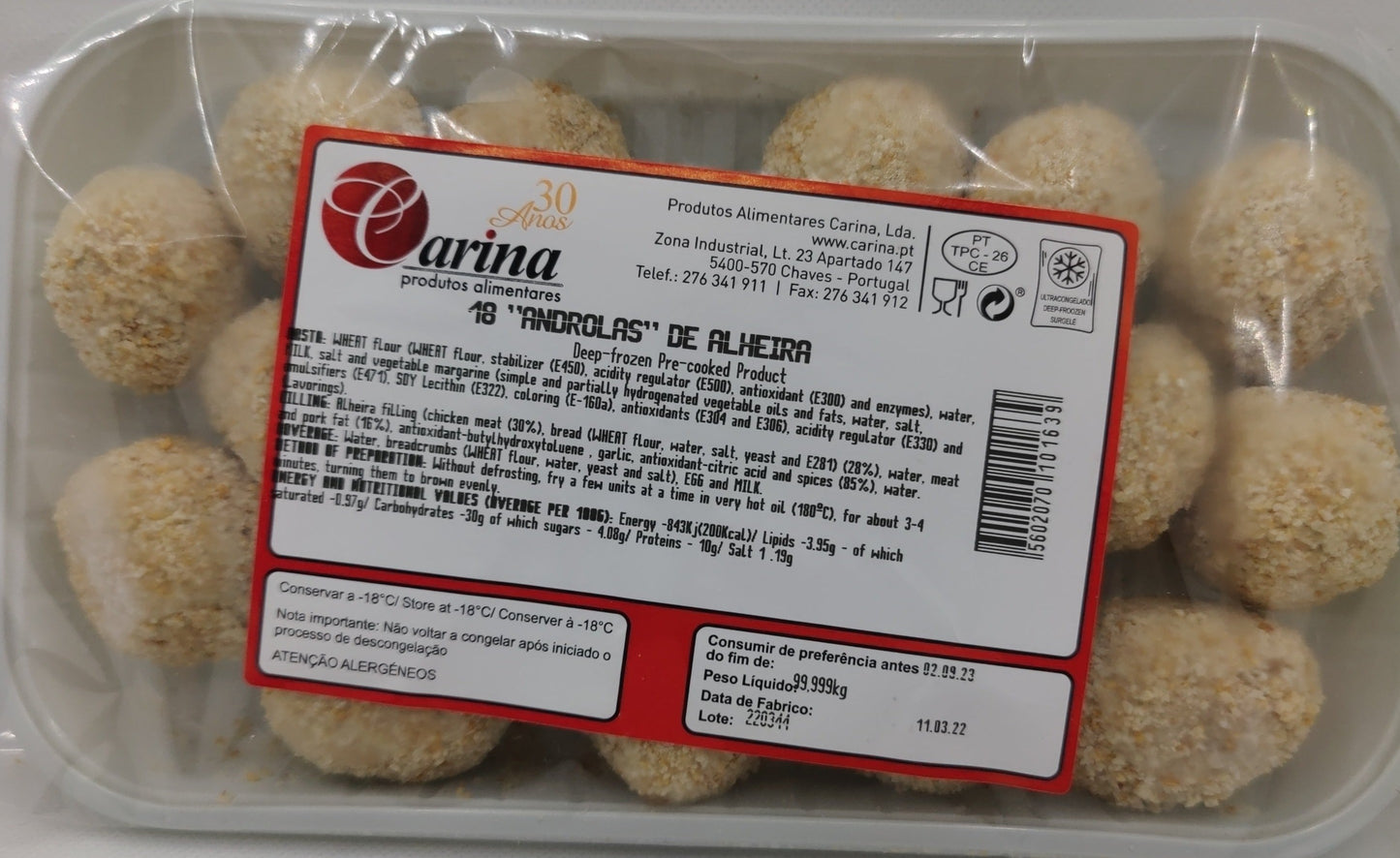 Bolinhas "Androlas" de Alheira 18un