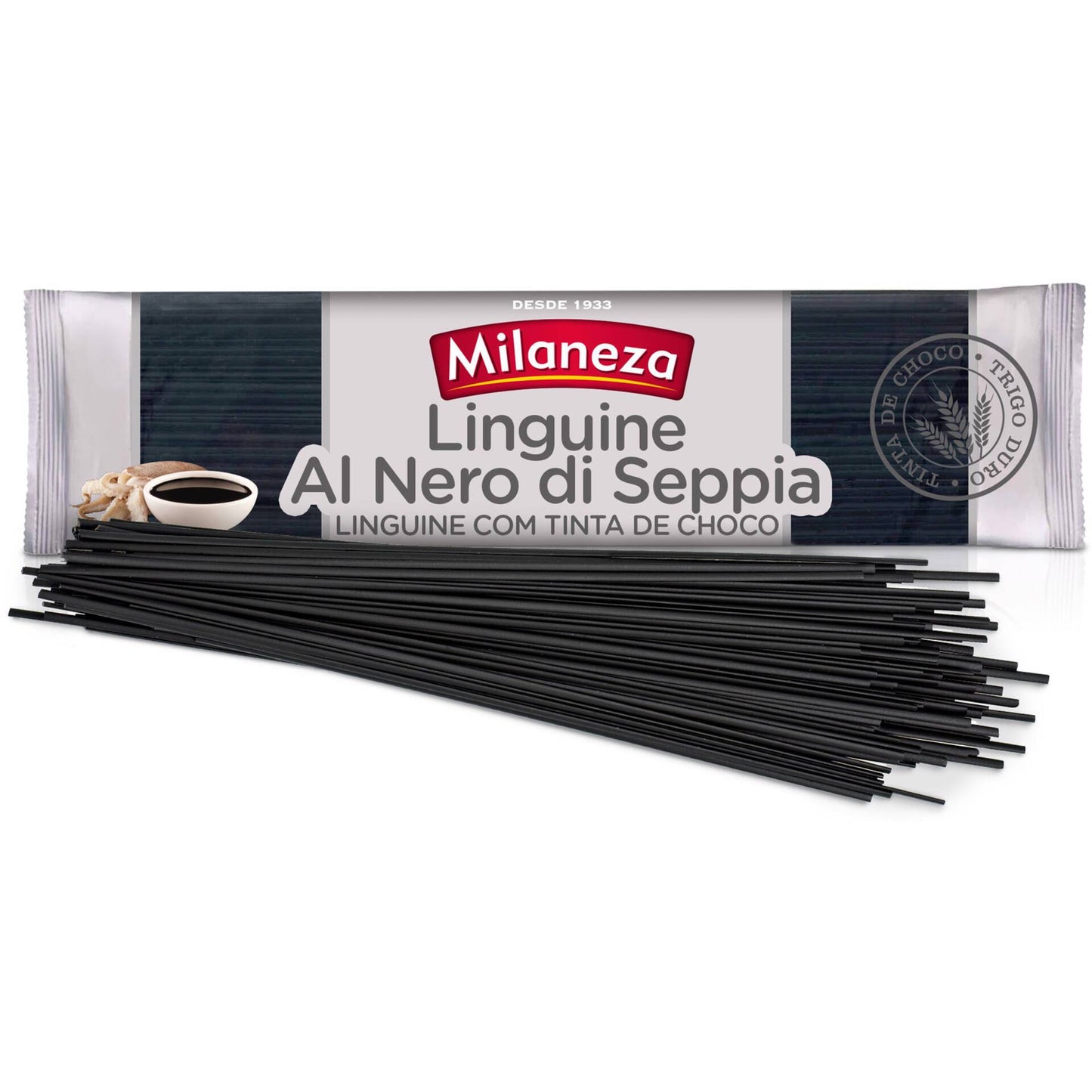 Massa Linguine Com Tinta de Choco 500gr - Milaneza