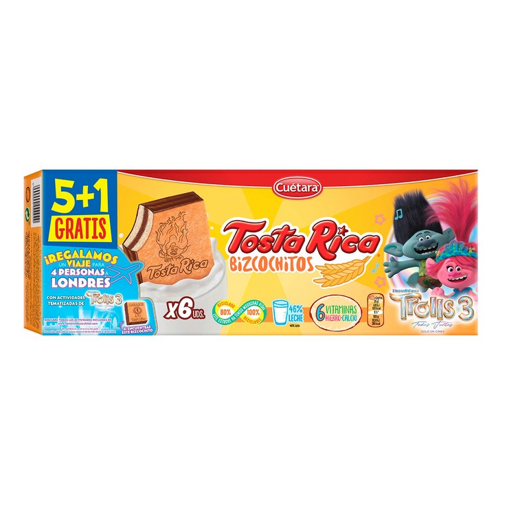 Bolacha Tosta rica Biscoitos (6Un x 25gr) - Cuétara