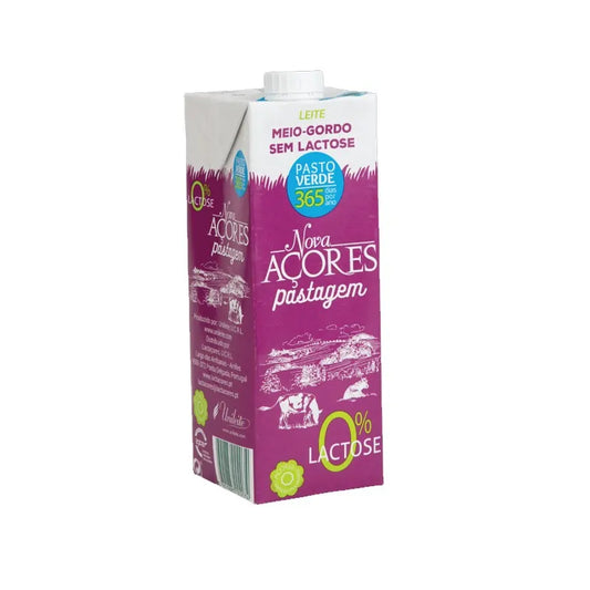 Leite Meio - Gordo 0% Lactose 1Lt - Nova Acores