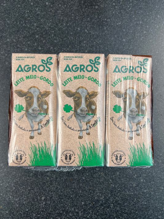 Leite Meio-Gordo Agros 3x200ml