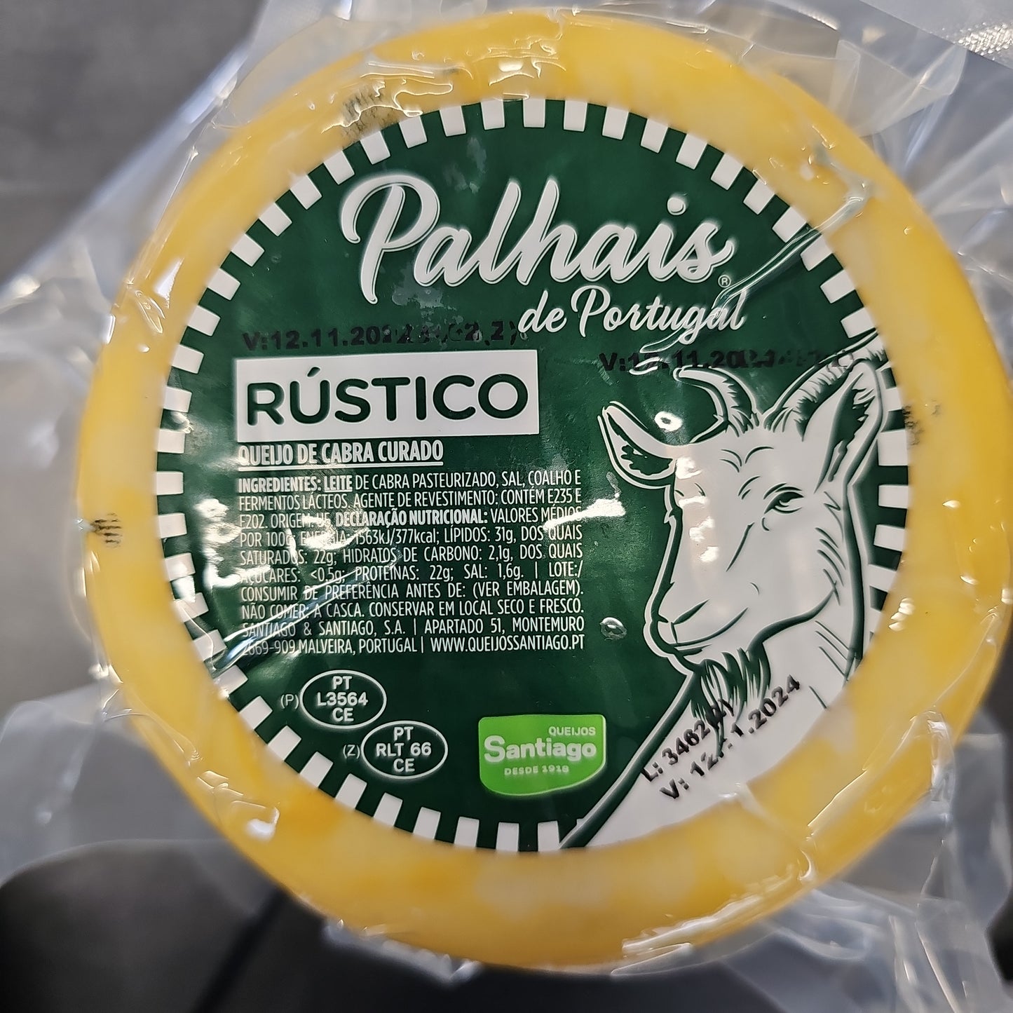 Rustico Queijo de Cabra Curado Approx 1100g - Palhais