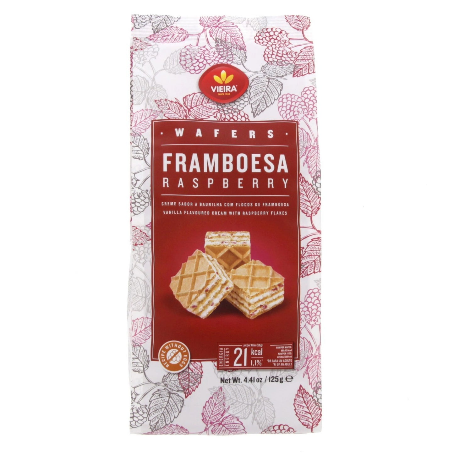 Biscoitos Wafer Framboesa 125g - Vieira