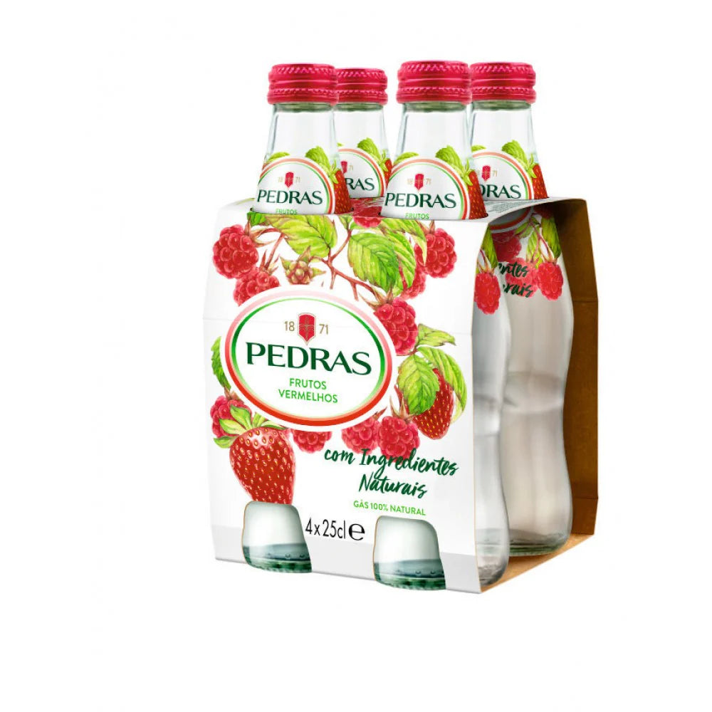 Água Com Gás Pedras Salgadas Frutos Vermelhos 4x25cl