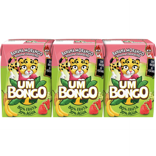 Néctar Um Bongo Banana Morango 3x200ml