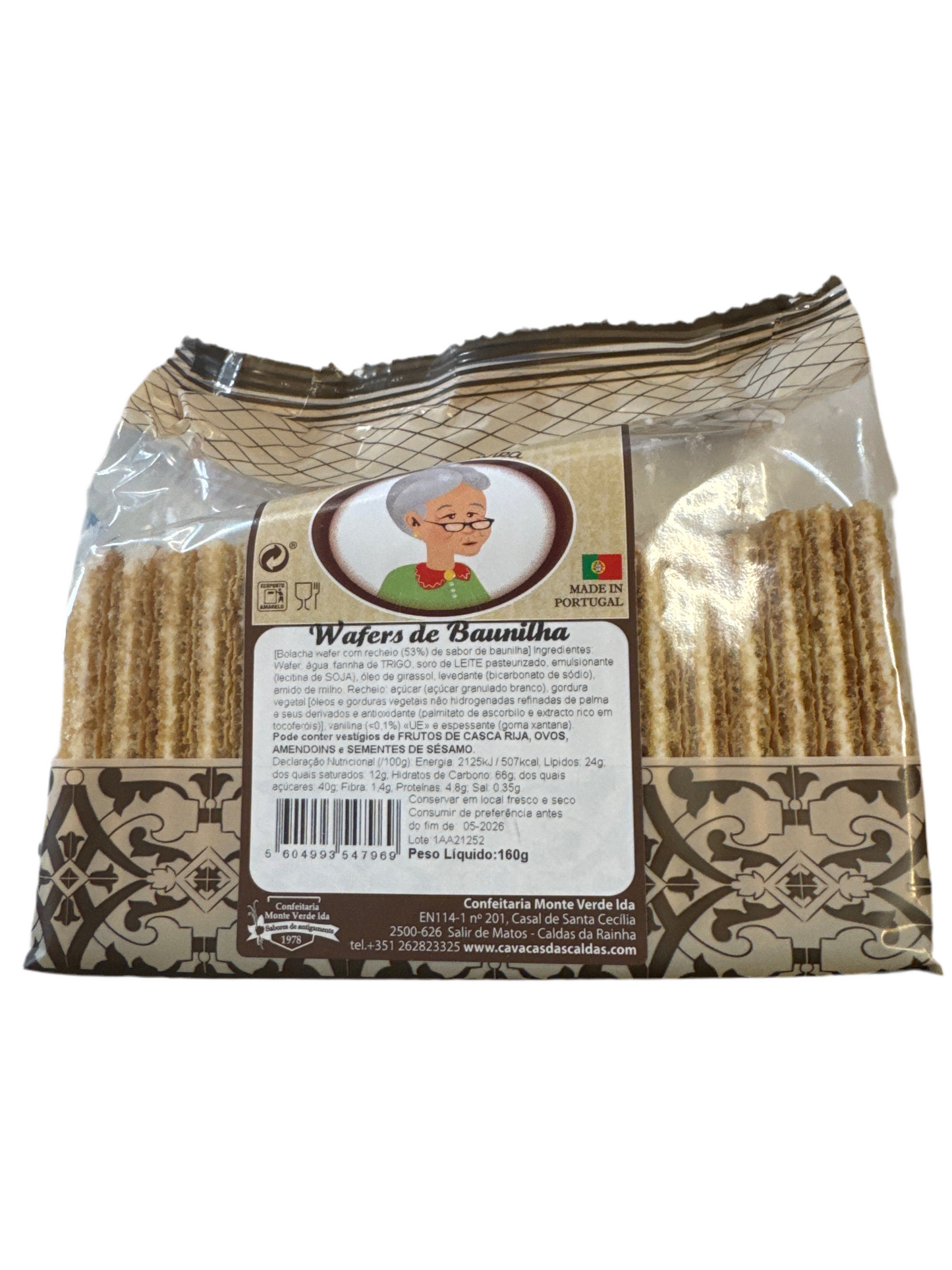 Bolacha Wafer de Baunilha 160gr - Avó Elvira