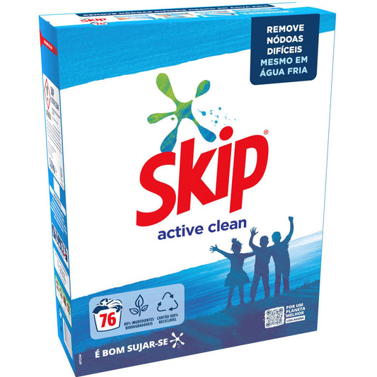 Detergente da Roupa Máquina Pó  Active Clean 76 Doses - Skip