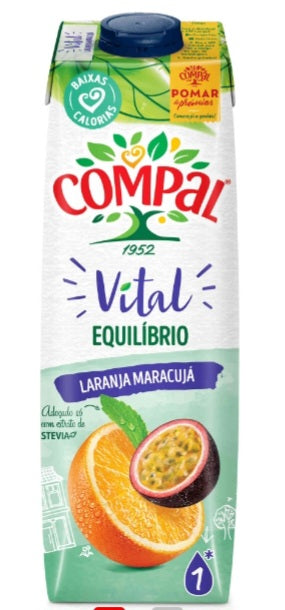 Compal Vital Laranja Maracujá 1L