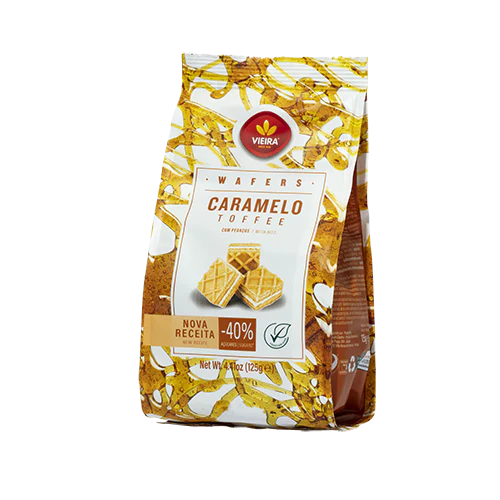 Biscoitos Wafer Caramelo 125g - Vieira