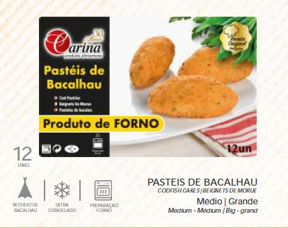 Pasteis de Bacalhau de Forno 12un - Carina