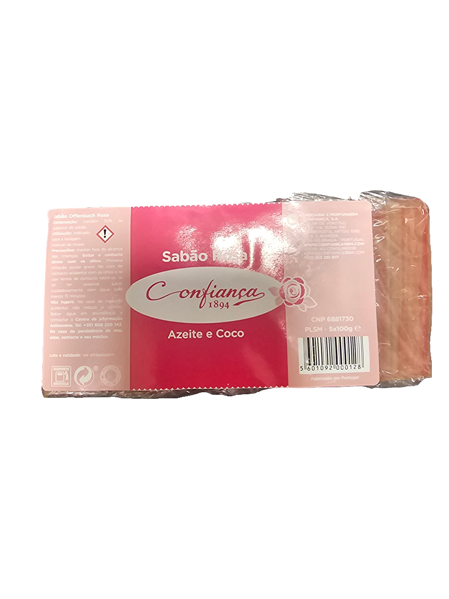 Sabão Rosa Barra 5x100gr - Confiança