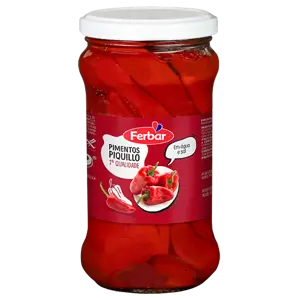 Pimentos Piquillo Agua e Sal Frasco 345gr- Ferbar