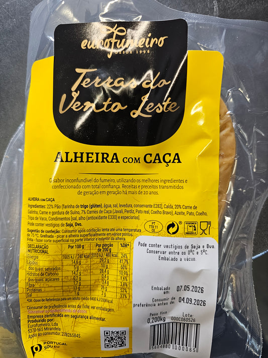 Alheira Com Caca 200gr - Eurofumeiro