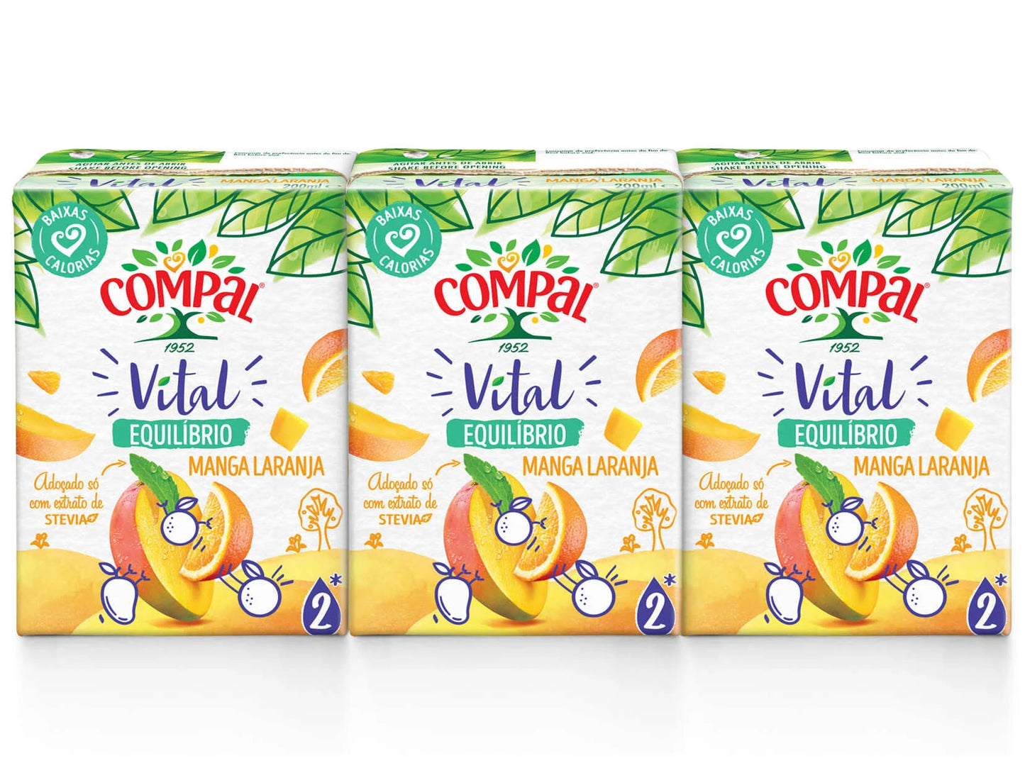 Compal Vital Manga E Laranja 3x200ml