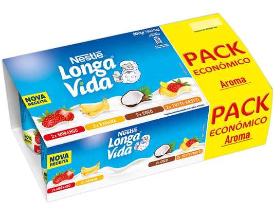 Iogurte de Aroma Pack Económico 4 Sabores 8x120g - Longa Vida
