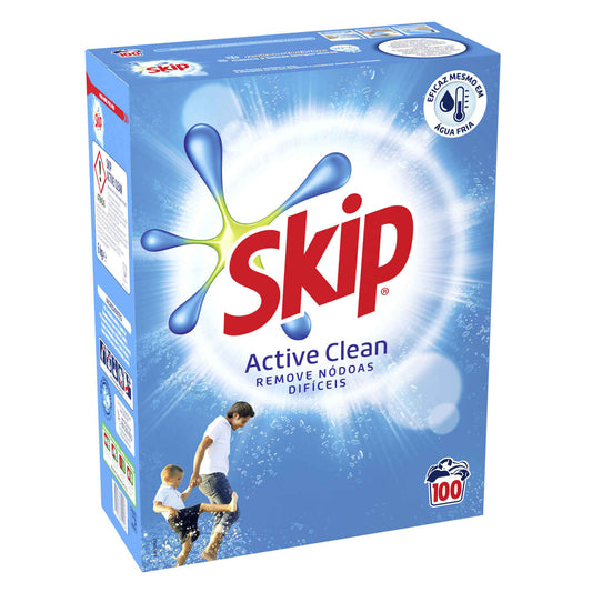 Detergente da Roupa Máquina Pó Active Clean 100 Doses - Skip