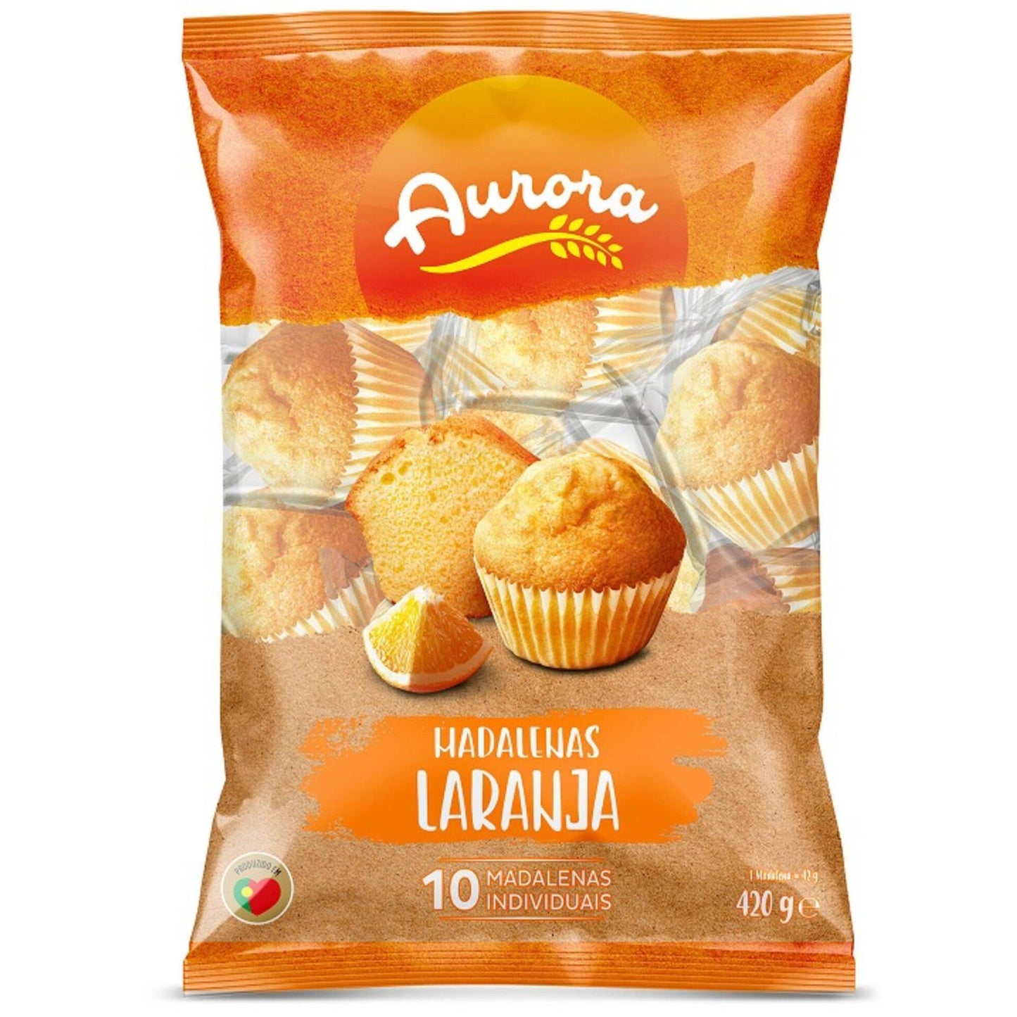 Madalenas de Laranja Saco 420gr (10un) - Aurora