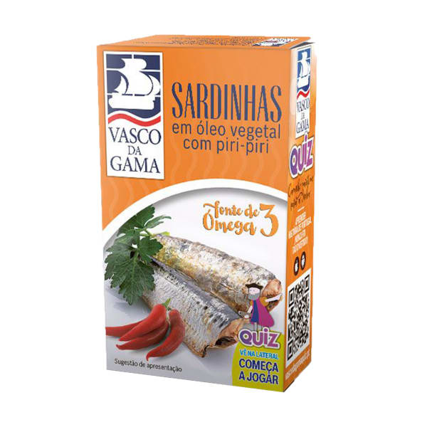 Sardinha em Óleo Vegetal com Piri-Piri 120gr - Vasco da Gama