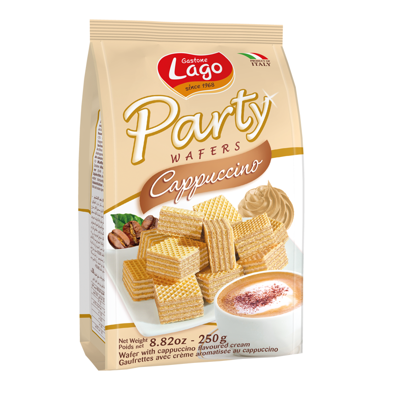 Bolachas Party Wafer Cappuccino 250gr - Lago