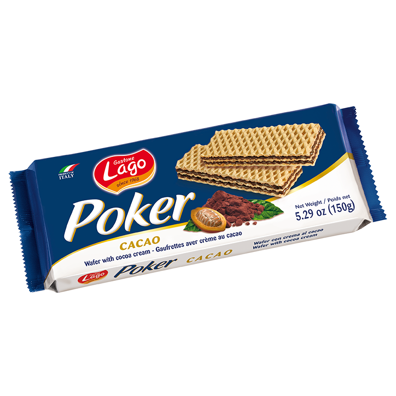 Bolacha Poker Wafer Cacao 150gr - Lago