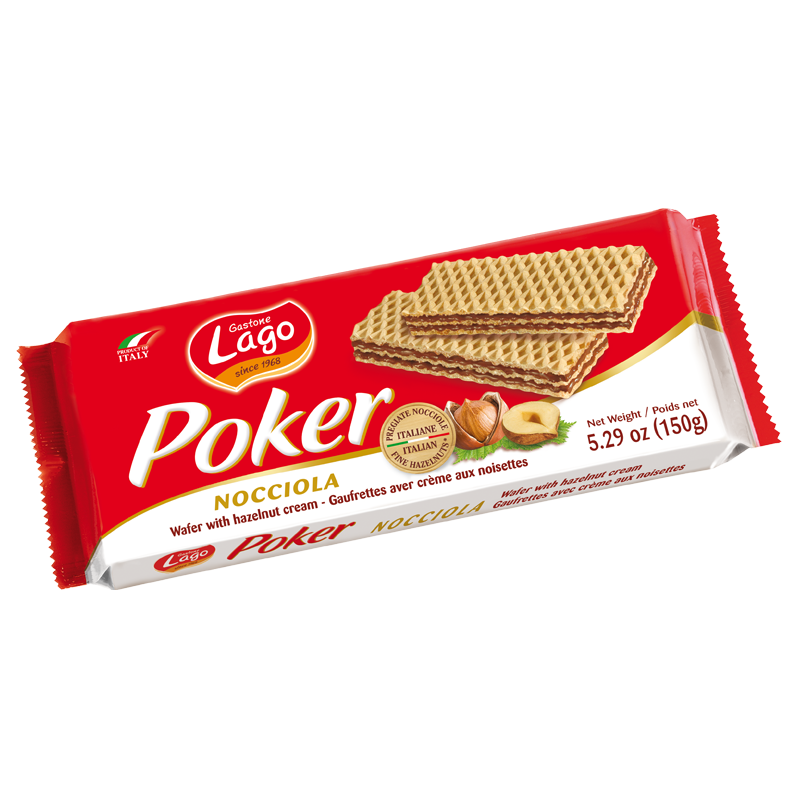 Bolacha Poker Wafer Nocciola Avelã 150gr - Lago